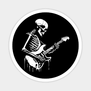 skeleton plays rock music Magnet